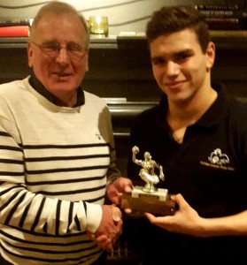 Club secretary Fred Willey presented the trophy to Alex Waller